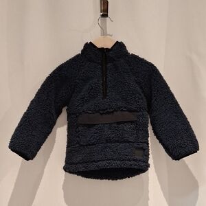 Lindberg Sweden Child Cozy Navy Sherpa 1/4 Zip Pullover Size 90/ 2T